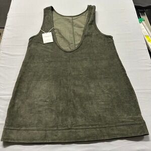 Fashion Clothing Olive Green Corduroy Pinafore Jumper Dress XL QSH-0744 NEW